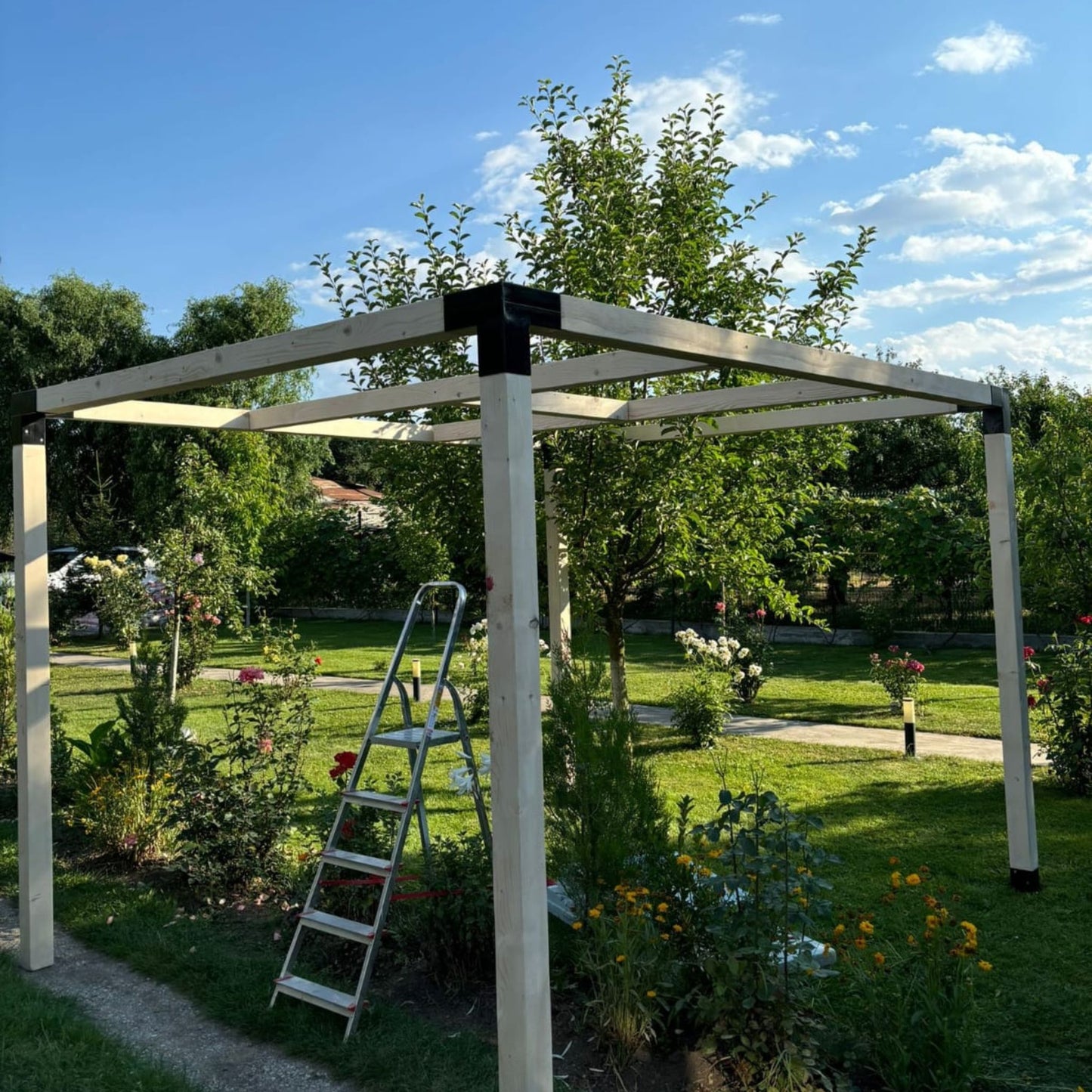 Element metalic de imbinare 3 axe (colt) pentru grinzi de lemn pentru foisoare/pergole/terase/carport