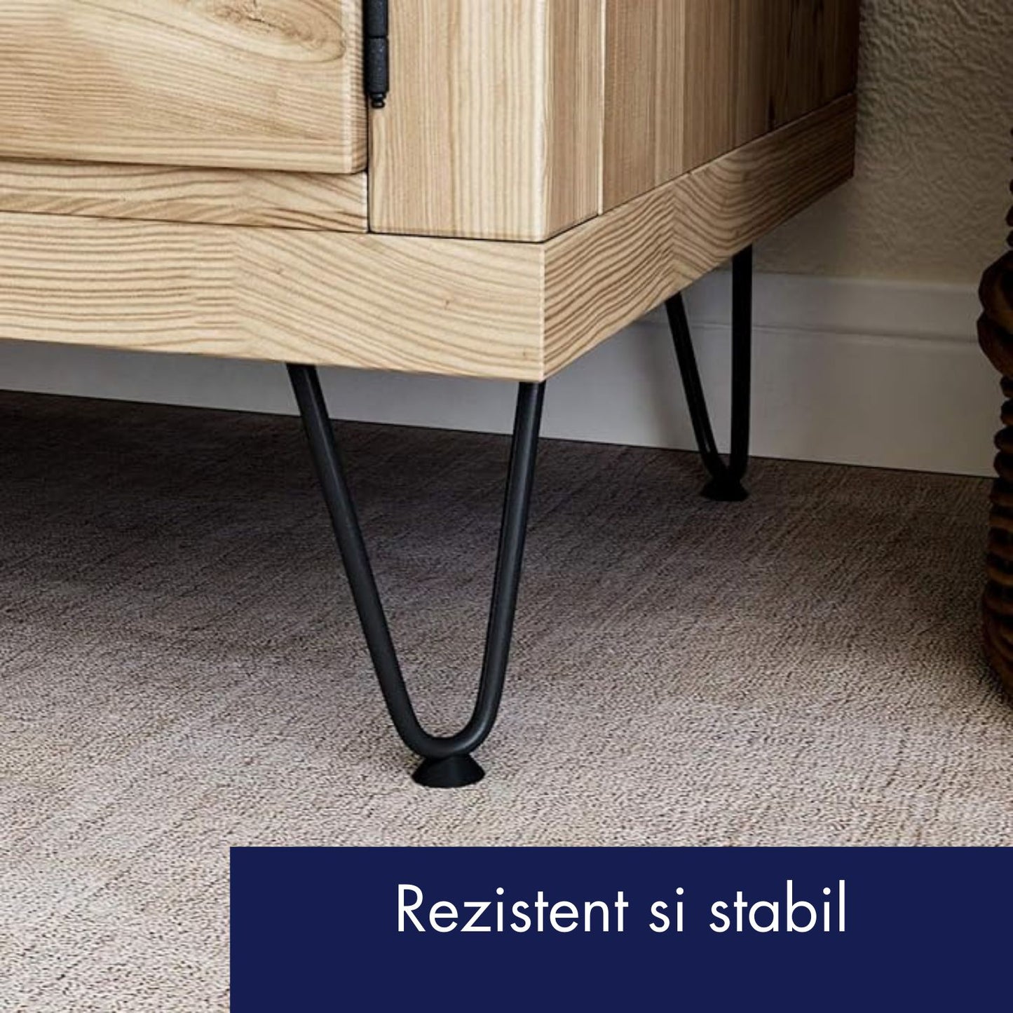 Picioare metalice hairpin 2 tije pentru mese / comode / noptiere
