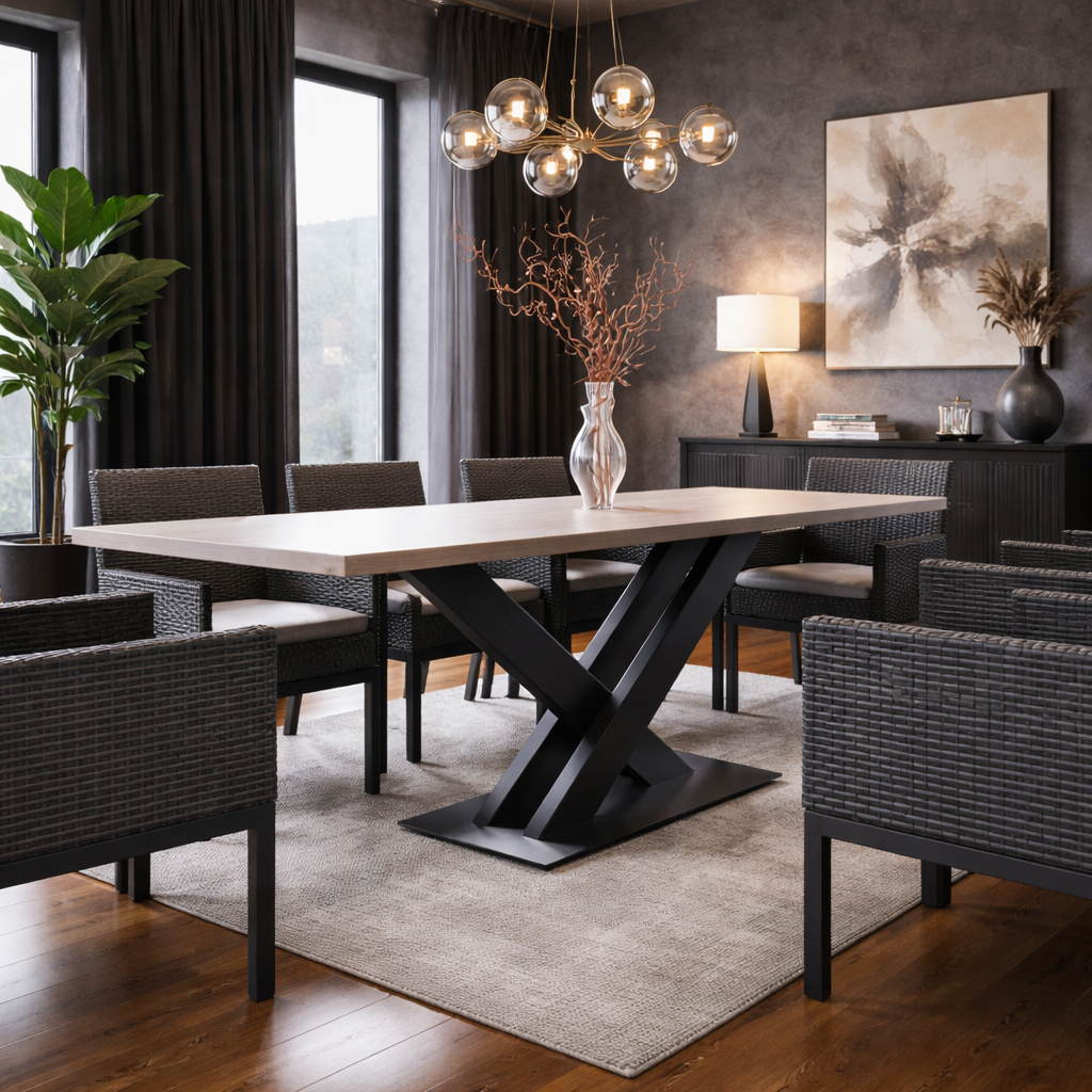 Picior Metalic Masiv pentru Mese – Design Modern X