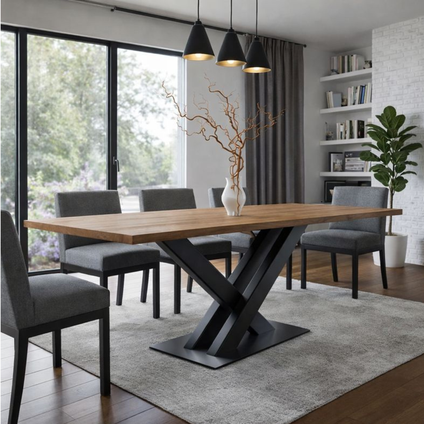 Picior Metalic Masiv pentru Mese – Design Modern X