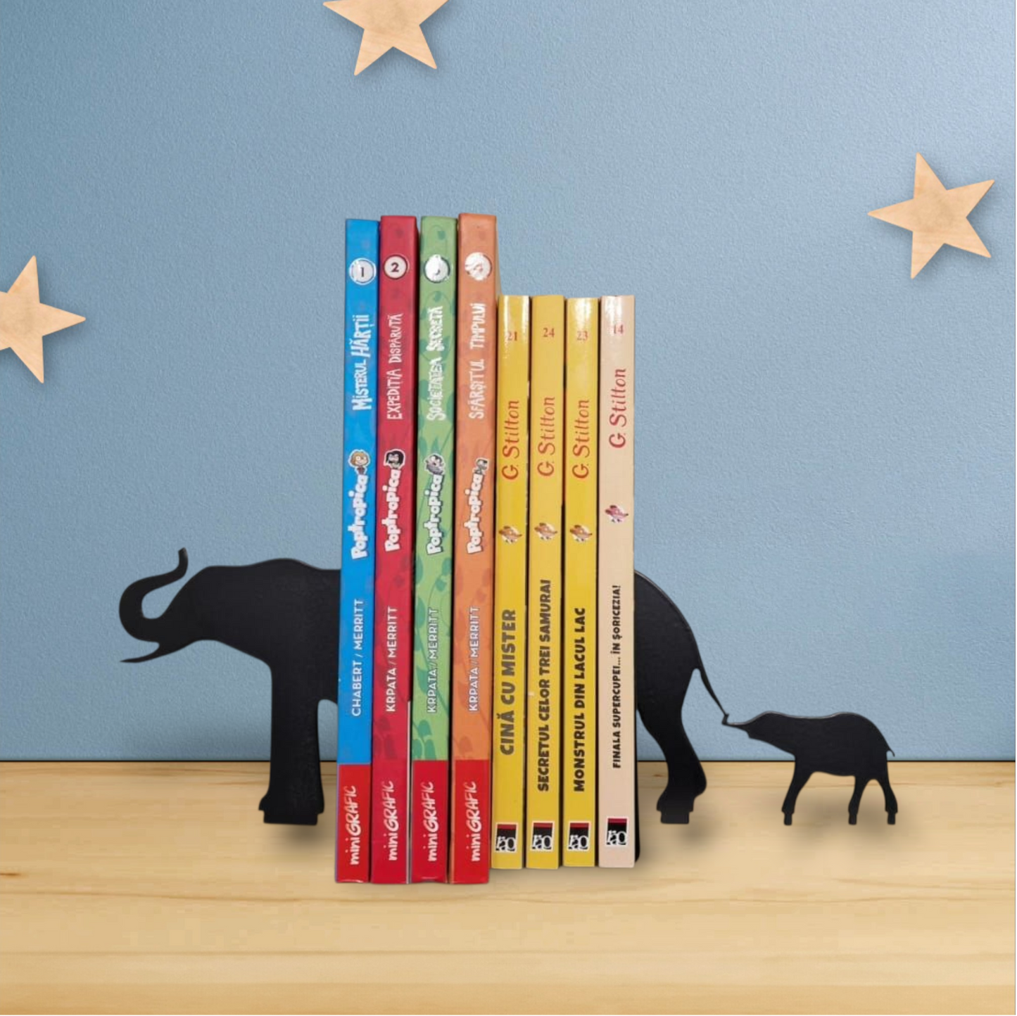 Suport pentru cărți - bookend Elefantei