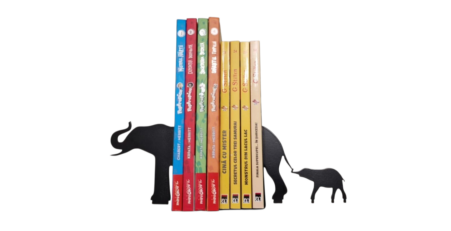 Suport pentru cărți - bookend Elefantei